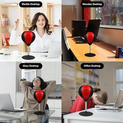 Desktop Punching Bag,Portable Strong Suction Cup Boxing Bag Speed Balls,for Home or Office Boxing Stress Relief Training,Fun Gift for Family or Boss or Coworker