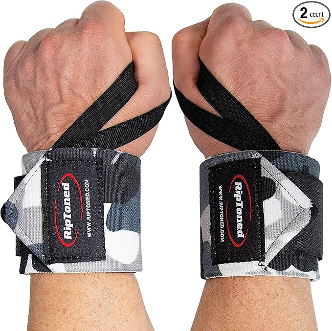 Rip Toned 18” Wrist Wraps - Wrist Straps for Weightlifting - Lift Better, Protect Wrist Pain - Adjustable, Durable, Machine Washable - Wrist Wraps for Weightlifting - USPA Endorsed for Men & Women