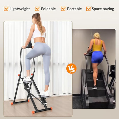 Stair Stepper Resistance Adjustable Vertical Climber Machine Ab Glute and Leg Home Cardio Exerciser