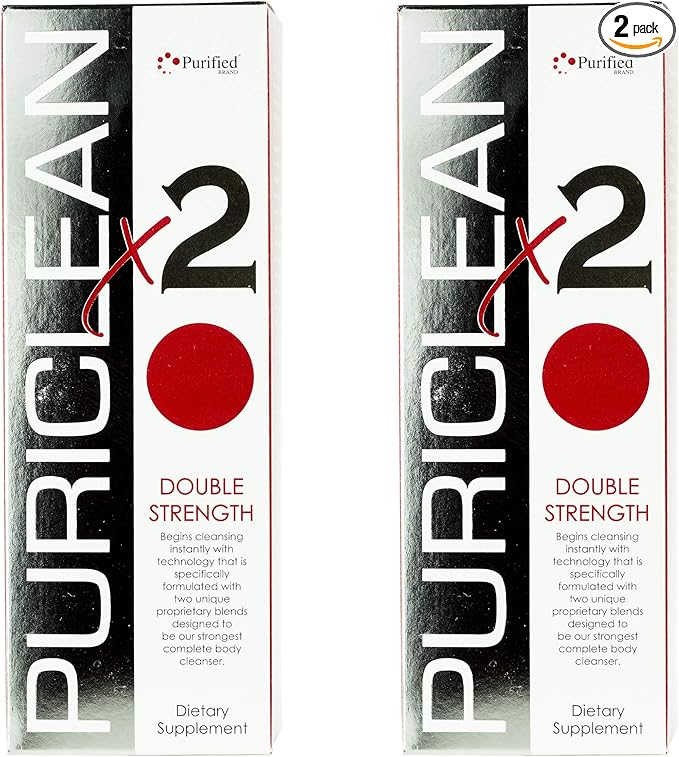 Wellgenix Puriclean x2 Detox Cleanse - Double Strength Deep System Cleanser - Formulated with Two Unique Proprietary Blends for The Strongest Cleanser, Remove Toxins - 16 oz, 4 Capsules, 2 Pack