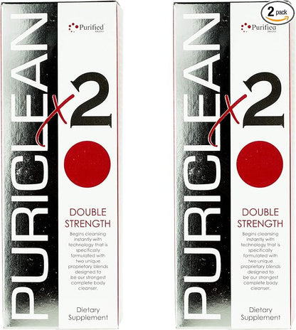 Wellgenix Puriclean x2 Detox Cleanse - Double Strength Deep System Cleanser - Formulated with Two Unique Proprietary Blends for The Strongest Cleanser, Remove Toxins - 16 oz, 4 Capsules, 2 Pack