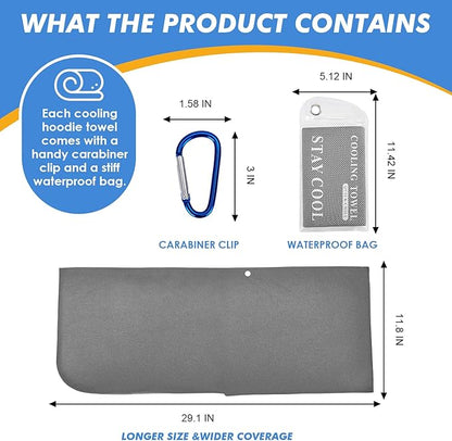 3 Pack Cooling Hoodie Towels for Neck and Face 50 Sun
