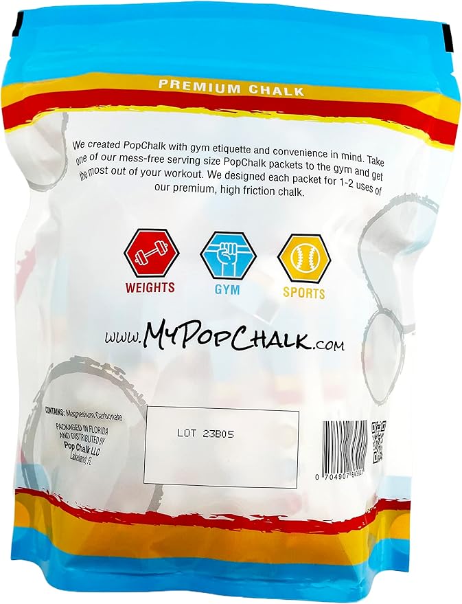 PopChalk - Take it Anywhere. Mess Free Gym Chalk for Weightlifting, Cheer, Gymnastics, Sports, Tennis, Dance, ect. Improve Gym Performance with Better Long-Lasting Grip. Sweat Resistant Strong Hands.
