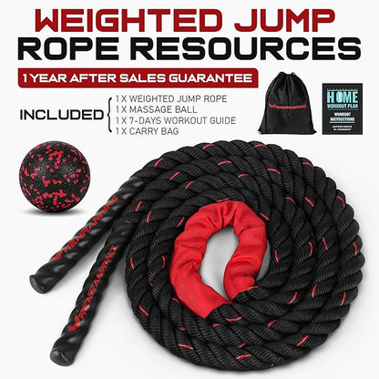 Jump Rope, 3lb 4lb 5lb Weighted Jump Rope 9.8ft Heavy