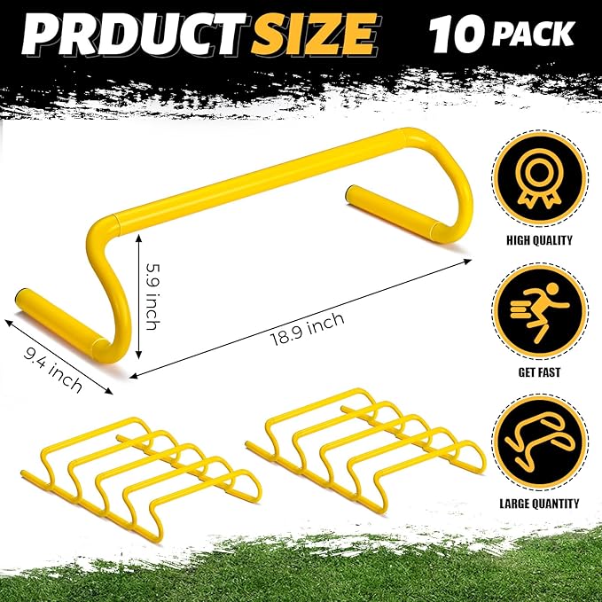 Wettarn 10 Pcs Speed Agility Training Hurdles Detachable