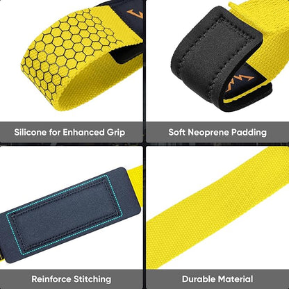 APEXUP Weight Lifting Straps for Weightlifting, Lifting Wrist Straps Gym, Deadlift Straps, Anti Slip Silicone and Neoprene Padded Weightlifting Straps Men Women Powerlifting, Strength Training