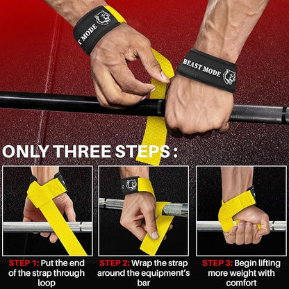 TECEUM Wrist Lifting Straps with Neoprene Padding Support – Heavy Duty Wrist Workout Straps For Men and Women – Ideal for Powerlifting, Strength Training, Bodybuilding