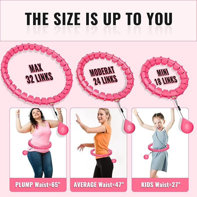 65inch 32 Knots Plus Size Quiet Weighted Hula 2 in 1 Waist