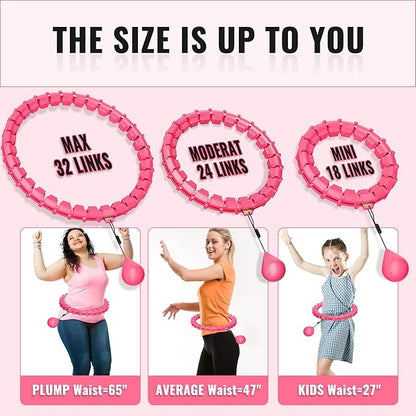 65inch 32 Knots Plus Size Quiet Weighted Hula 2 in 1 Waist