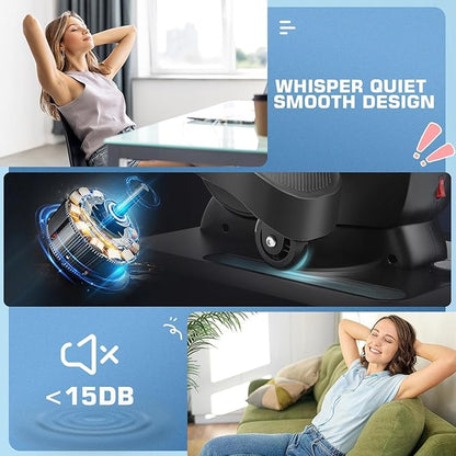 FUNMILY Under Desk Elliptical, Ellipse Leg Exerciser While Sitting for Seniors with Display Monitor, Portable Seated Pedal Exerciser with Remote Control for Home Office Use Fully Assembled