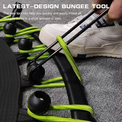 DARCHEN 400LBS Rebounder Trampoline for Adults, Indoor Mini Trampoline Silent Fitness Trampoline Small Bungee Rebounder Jumping Cardio Trainer Workout Exercise Workout with Handrail Bar [40 Inch]