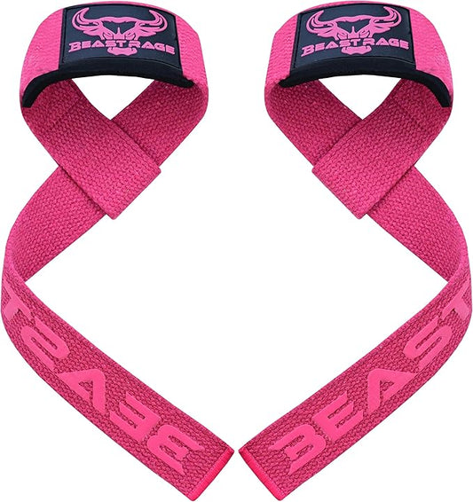 BEAST RAGE Lifting Straps for Weightlifting, Weight Lifting Straps Gym Power Workouts Lifting Wrist Straps Padded Cotton Men Women Support Lifters Deadlift Straps Hard Pull Exercise Straps
