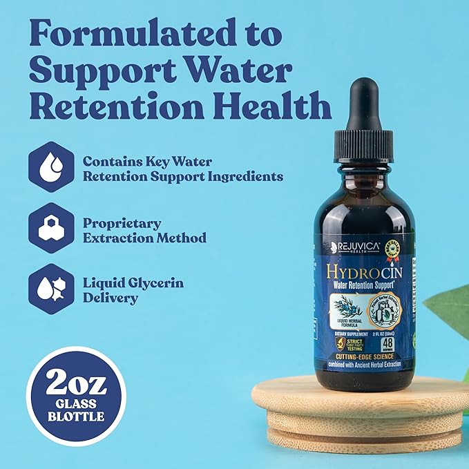 Hydrocin - Advanced Diuretic Water Retention Support Supplement - Liquid Delivery for Better Absorption - Dandelion, Uva Ursi, Juniper Berry, Celery Seed, Green Tea & More!