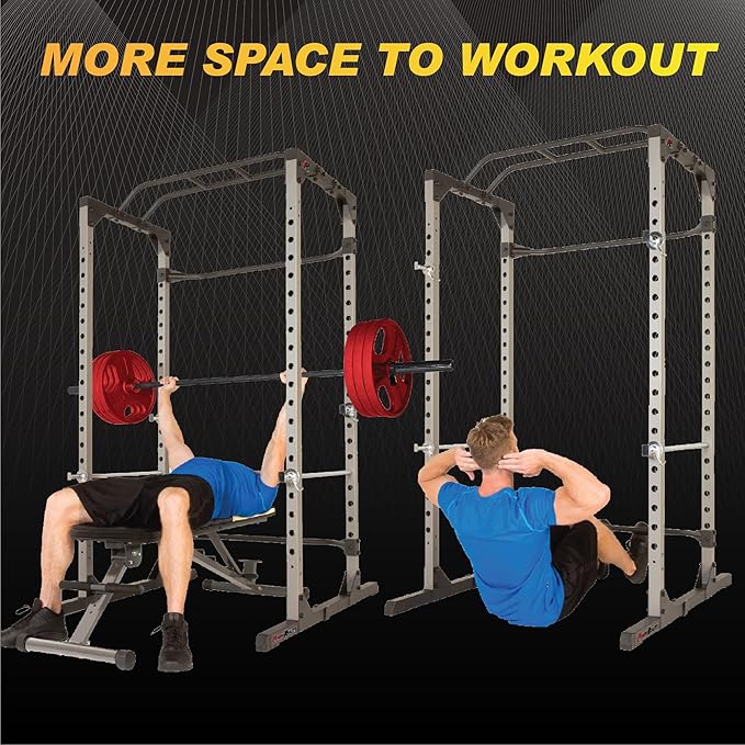 Fitness Reality Squat Rack Power Cage with Optional LAT Pulldown, Cable Crossover