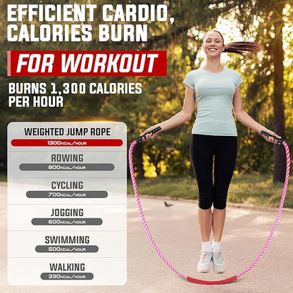 Jump Rope, 3lb 4lb 5lb Weighted Jump Rope 9.8ft Heavy