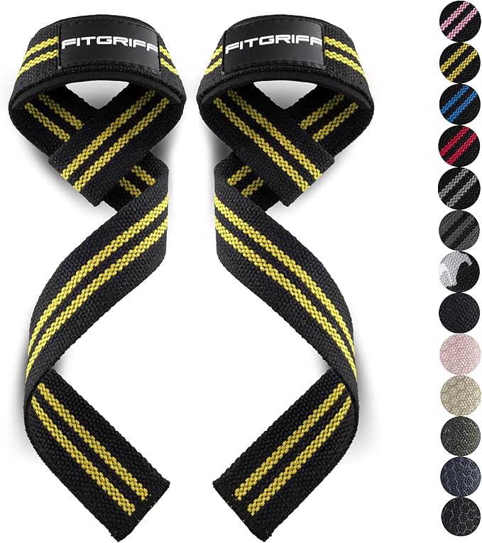 Fitgriff® Lifting Wrist Straps for Weightlifting, Gym, Deadlift, Workout (Made of Premium Cotton & Padded) - Men & Women