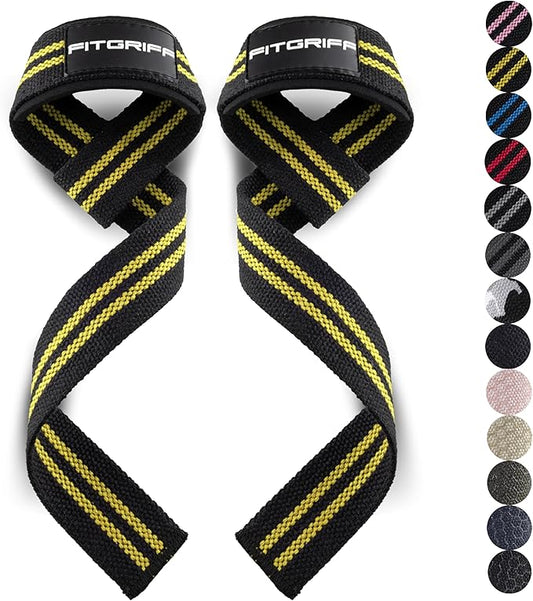 Fitgriff® Lifting Wrist Straps for Weightlifting, Gym, Deadlift, Workout (Made of Premium Cotton & Padded) - Men & Women