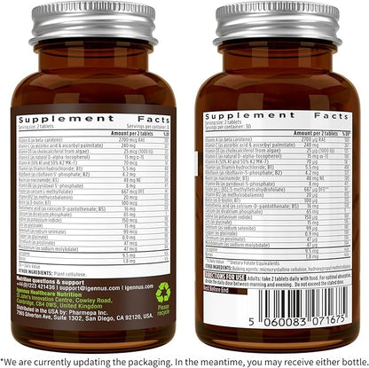 Methylated Men's Multivitamin, MTHFR Supplement with Active B-Vitamins, High Strength 2 a Day Multivitamin for Sustained Release, Added Lycopene, Clean Label, Non-GMO & Vegan 60 Tablets, by Igennus x6
