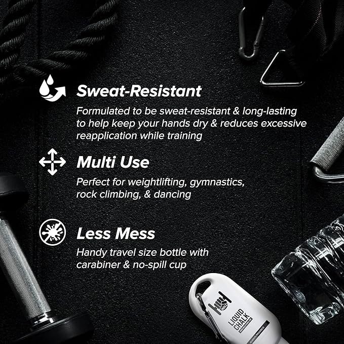 Inill - Liquid Chalk for Weightlifting, Powerlifting, and Rock Climbing, Non-Toxic and Non-Staining, Gym Chalk for Exercise and Workout, Lifting Chalk - 50 ml
