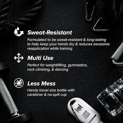 Inill - Liquid Chalk for Weightlifting, Powerlifting, and Rock Climbing, Non-Toxic and Non-Staining, Gym Chalk for Exercise and Workout, Lifting Chalk - 50 ml