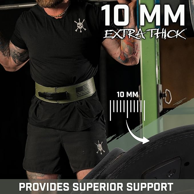 Weight Lifting Belt - Lever Gym Belt for Weightlifting 10mm Leather 4 Inches