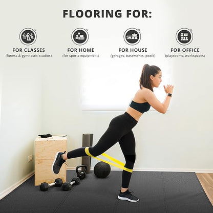 Gym Flooring Set - Interlocking EVA Soft Foam 18 Pieces