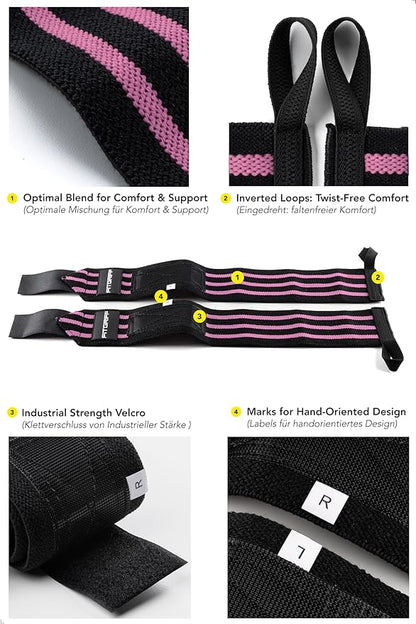 Fitgriff® Lifting Straps & Wrist Wraps (Bundle) Superior Support for Weightlifting & Gym Workouts - for Men and Women