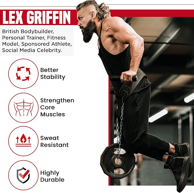 RDX Dip Belt for Weight Lifting 36 Inch 6” Padded