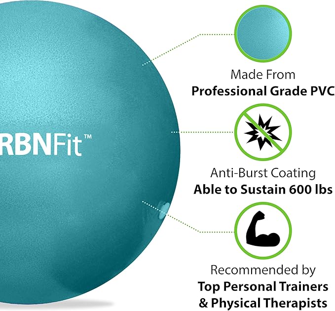 URBNFit Small Exercise Ball - 9-inch Mini Pilates