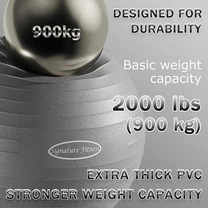 Anti-Burst and Slip Resistant Exercise Ball Yoga Ball 2,000-Pound Capacity,