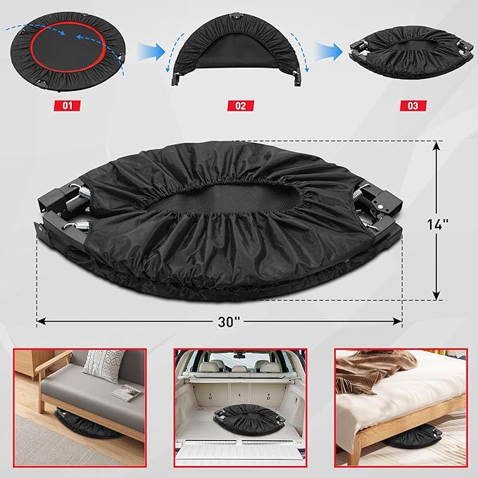 HYD-Parts 40" Foldable Mini Trampoline for Adults and 330lbs