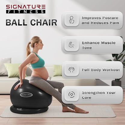 Anti-Burst and Slip Resistant Exercise Ball Yoga Ball 2,000-Pound Capacity,