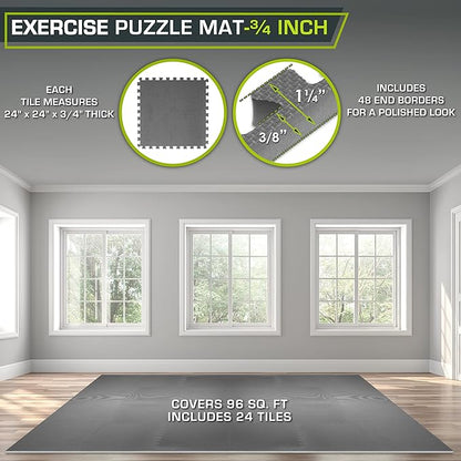 ProsourceFit Extra Thick Puzzle Exercise Mat ¾” and 1"