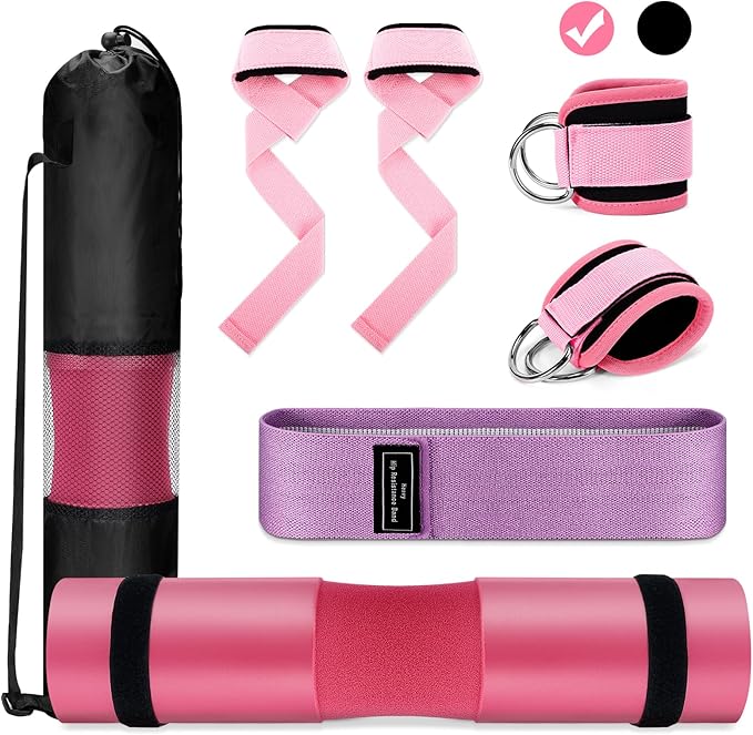 Gym Barbell Pad Set: Hip Thrusts Pad for Squats Weight Lifting Gym Equipment Accessories