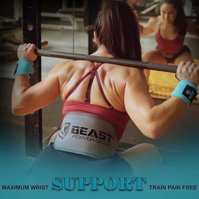 Improved Lifting Support & Stability - Gym Wrist Wraps for Weightlifting 14" Premium Quality Hand Wraps with Thumb Loop - Weight Lifting Wrist Wraps for Pain & Support