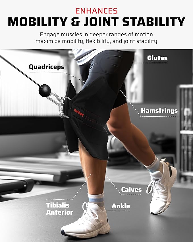 Squat Knee Attachment for Cable Machine, Resistance Band & Smart Gym | Supports Deep Split Squats | Promotes Knee Strength, Ankle Mobility & Joint Stability | Home & Commercial Gym Accessory
