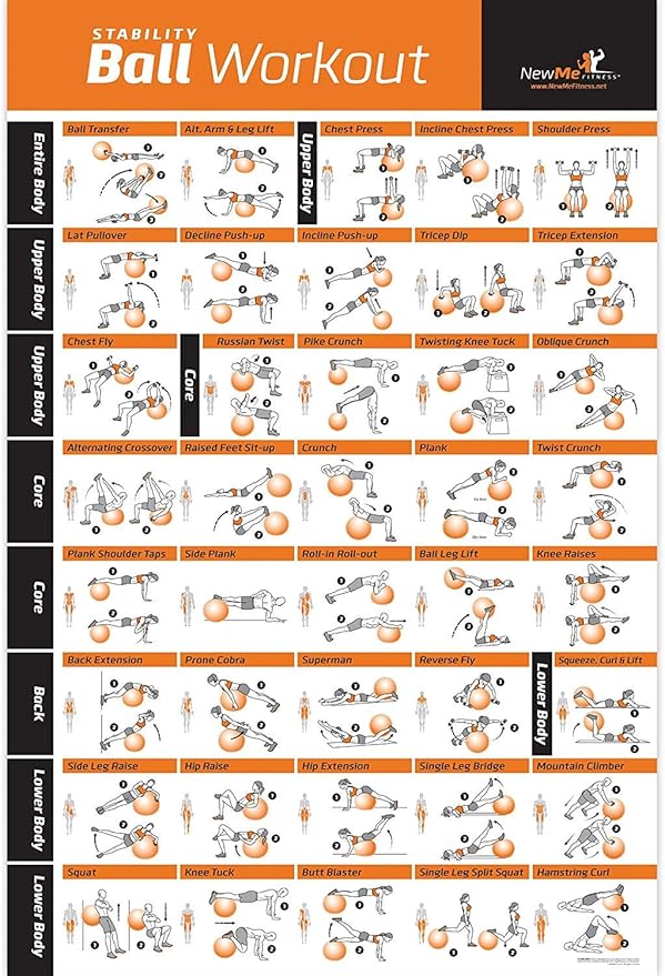 NewMe Fitness Workout Posters for Home Gym -