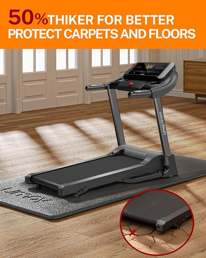 UMAY Fitness Workout Mat for Pelton Bike Treadmill 5mm Thick,