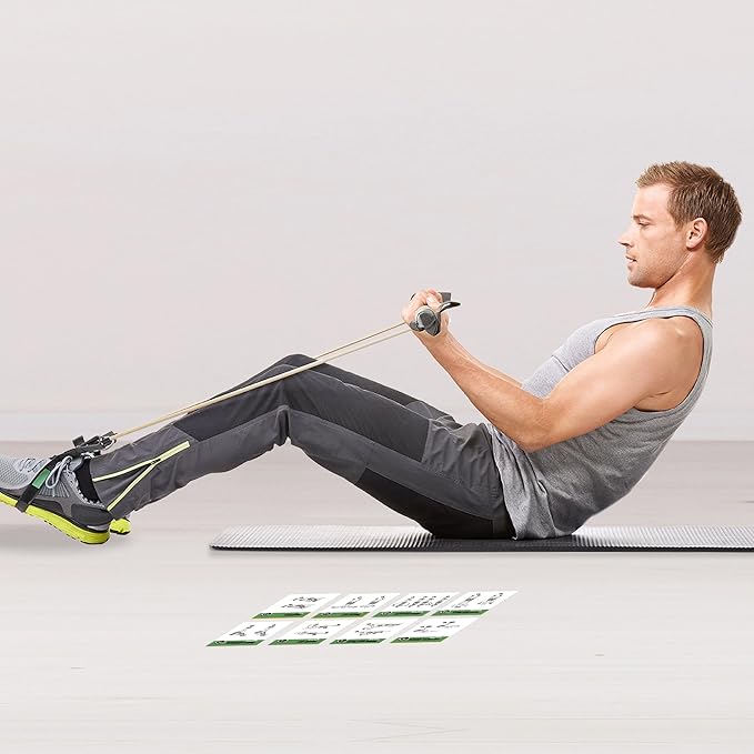 NewMe Fitness Resistance Bands Workout Cards, Instructional Fitness Deck for Women & Men, Beginner Fitness Guide to Training Exercises at Home or Gym
