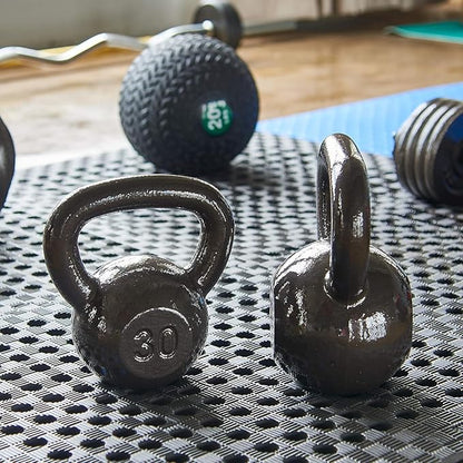 Cast Iron Kettlebell Weights for Home Gym, Heavy Duty Strength Training, Workout Equipment for HIIT, Functional Fitness