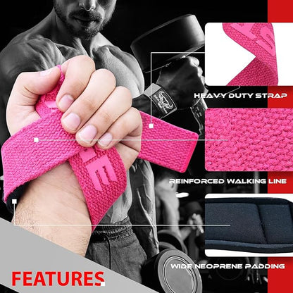 BEAST RAGE Lifting Straps for Weightlifting, Weight Lifting Straps Gym Power Workouts Lifting Wrist Straps Padded Cotton Men Women Support Lifters Deadlift Straps Hard Pull Exercise Straps