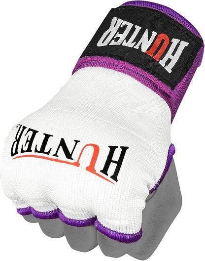 HUNTER Gel Padded Inner Gloves with Hand Wraps for Boxing, Quick Elastic Training Wraps for Men & Women, Muay Thai MMA Kickboxing Martial Arts Knuckle Wrist Protector (Pair)