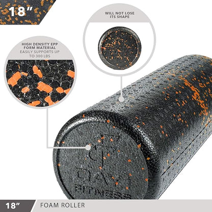 Day 1 Fitness High-Density Round Foam Rollers - 4 Size 8 Color
