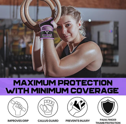 FITNESS FORCE Ventilated Gym Gloves for Men with Built-in Wrist Support for Workouts Weightlifting Gloves Workout Gloves for Women Exercise Fitness Gloves Perfect for Powerlifting, Cross Training
