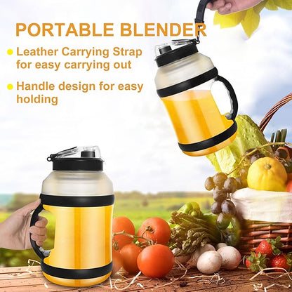Portable Blender for Shakes and Smoothies 64oz Rechargeable Bottle Blender portable blender with Type-C Rechargeable on the go with Dual-Lid for Outdoor Travel Gym Party (Black)