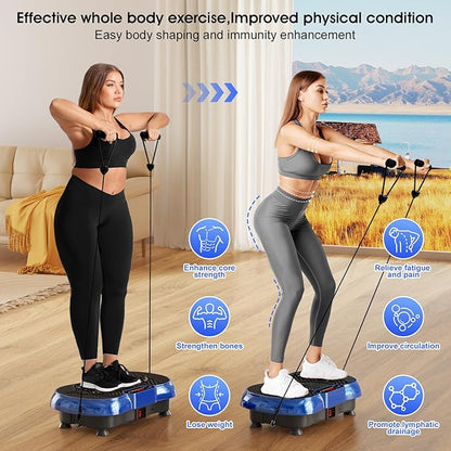 Vibration Plate Exercise Machine, 180 Speed Levels Vibration Plate for Lymphatic Drainage, Whole Body Workout Vibrating Fitness Platform, Effective for Weight Loss, Shaping, Toning & Wellness