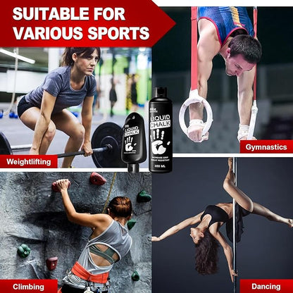Superior Grip Liquid Chalk 2 Pack – 60ml Bottles – High Viscosity Hand Chalk for Weightlifting, Climbing, Gymnastics – Maximum Grip, Sweat-Resistant, Long-Lasting