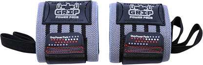 Grip Power Pads Wrist Wraps 2 Wraps for Weight Lifting Wrist Support Cotton Wraps Gym Bandage Straps for Men & Women Premium Quality & PRO Rubber