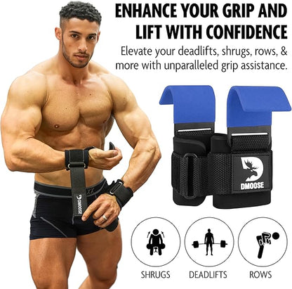 DMoose Fitness Weight Lifting Hooks for Men & 8 mm