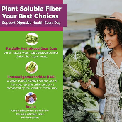 Fiber Gummies for Adults, Sugar Free 10g Prebiotic Fiber Supplement with Digestive Enzymes, Probiotics & 100mg Betaine for Digestive & Gut Health and Regulate Bowel Movement, Vegan, Gelatin Free,120ct